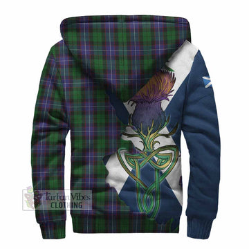 Galbraith Tartan Family Crest Sherpa Hoodie Scottish Thistle Celtic Inspired