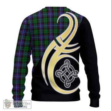 Galbraith Tartan Knitted Sweater with Family Crest and Celtic Symbol Style - Tartan Vibes Clothing