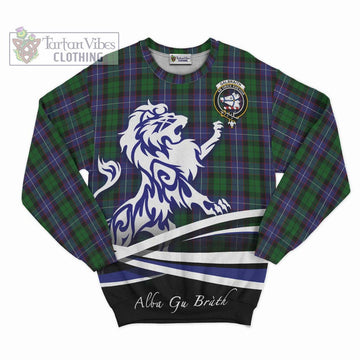 Galbraith Tartan Sweatshirt with Alba Gu Brath Regal Lion Emblem - Tartanvibesclothing Shop