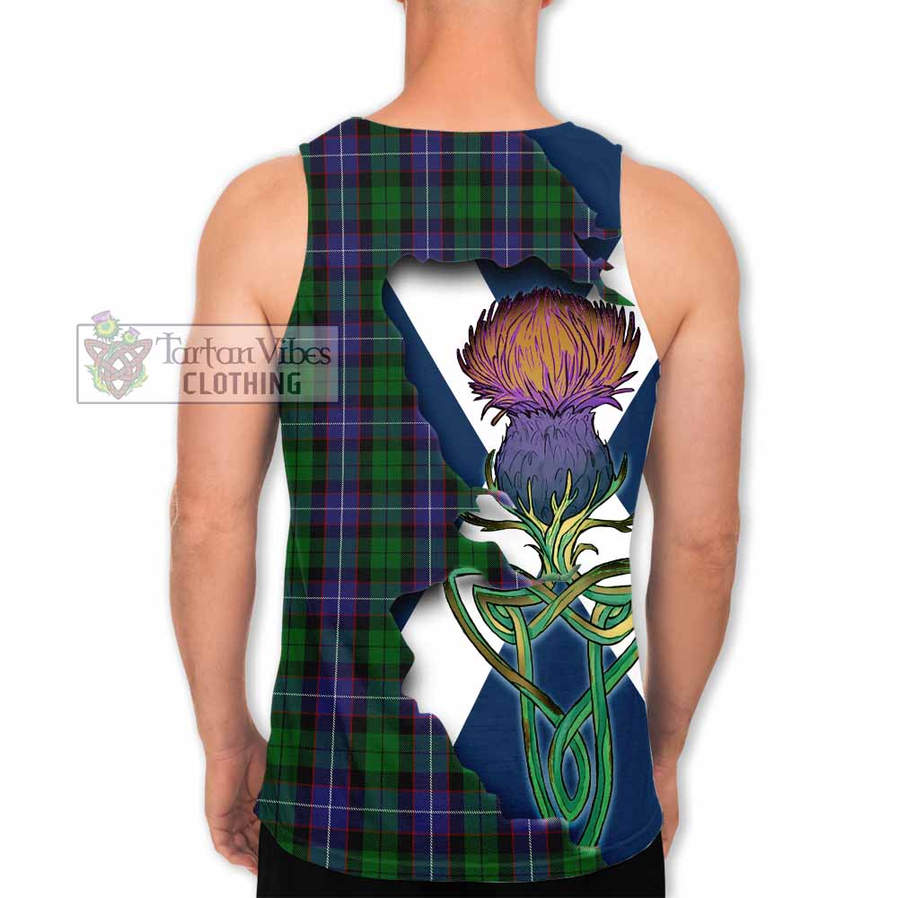 Tartan Vibes Clothing Galbraith Tartan Family Crest Men's Tank Top Scottish Thistle Celtic Inspired