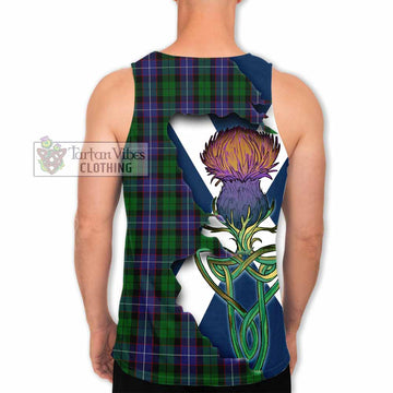 Tartan Vibes Clothing Galbraith Tartan Family Crest Men's Tank Top Scottish Thistle Celtic Inspired