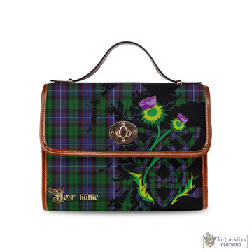 Galbraith Tartan Waterproof Canvas Bag with Scotland Map and Thistle Celtic Accents