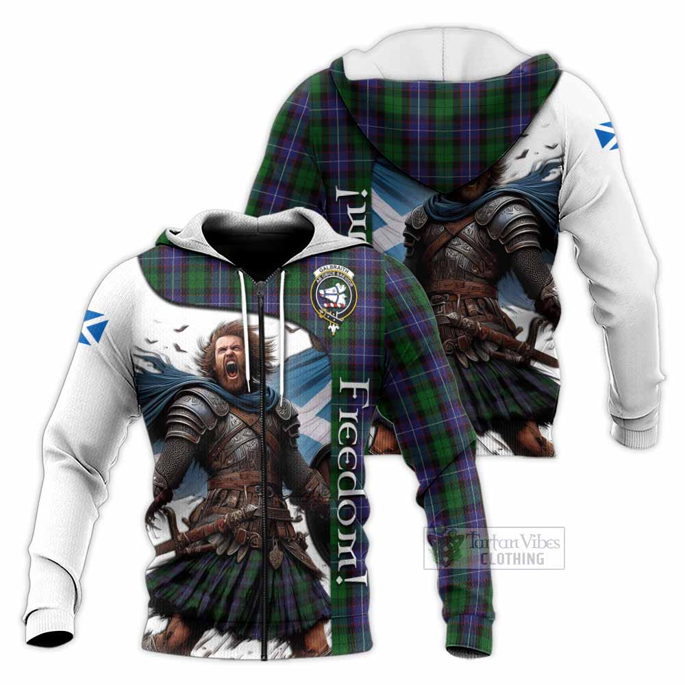 Tartan Vibes Clothing Galbraith Crest Tartan Knitted Hoodie Inspired by the Freedom of Scottish Warrior