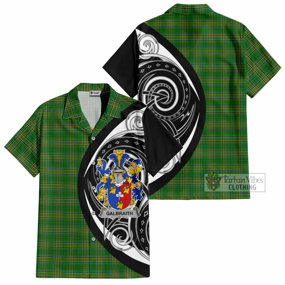 Tartan Vibes Clothing Galbraith Irish Clan Short Sleeve Button Shirt Celtic Circle Style