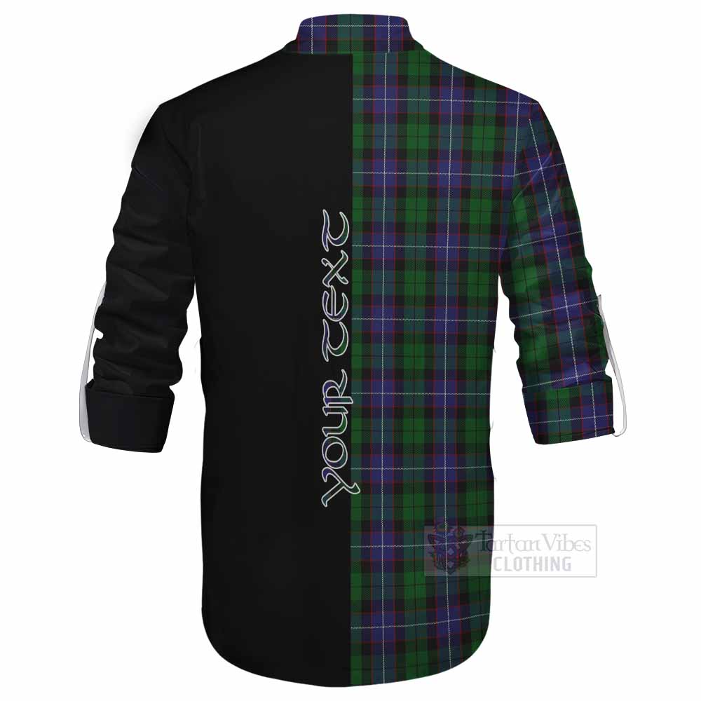 Tartan Vibes Clothing Galbraith Tartan Ghillie Kilt Shirt with Family Crest and Half Of Me Style
