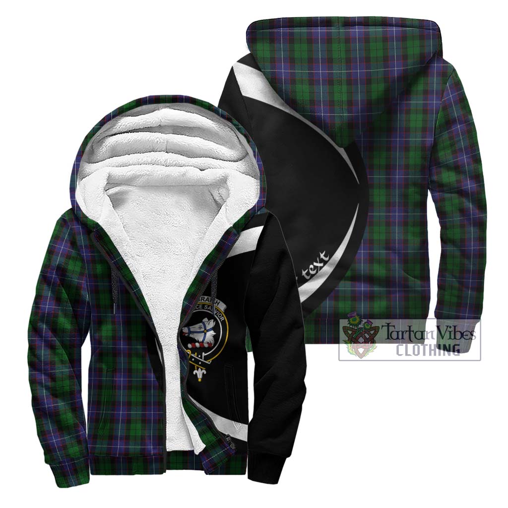 Galbraith Tartan Sherpa Hoodie with Family Crest Circle Style Unisex - Tartan Vibes Clothing