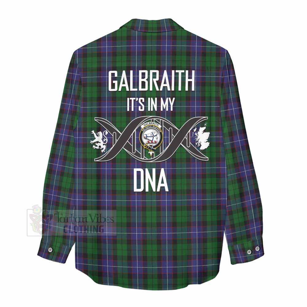 Tartan Vibes Clothing Galbraith Tartan Women's Casual Shirt with Family Crest DNA In Me Style