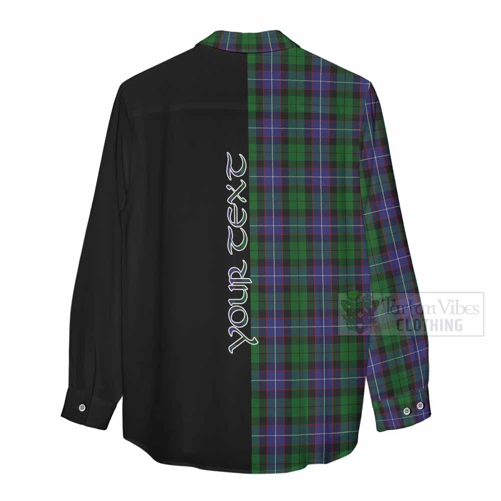 Tartan Vibes Clothing Galbraith Tartan Women's Casual Shirt with Family Crest and Half Of Me Style