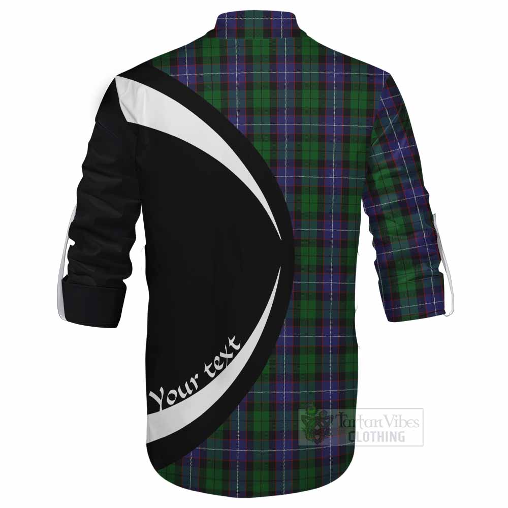 Tartan Vibes Clothing Galbraith Tartan Ghillie Kilt Shirt with Family Crest Circle Style