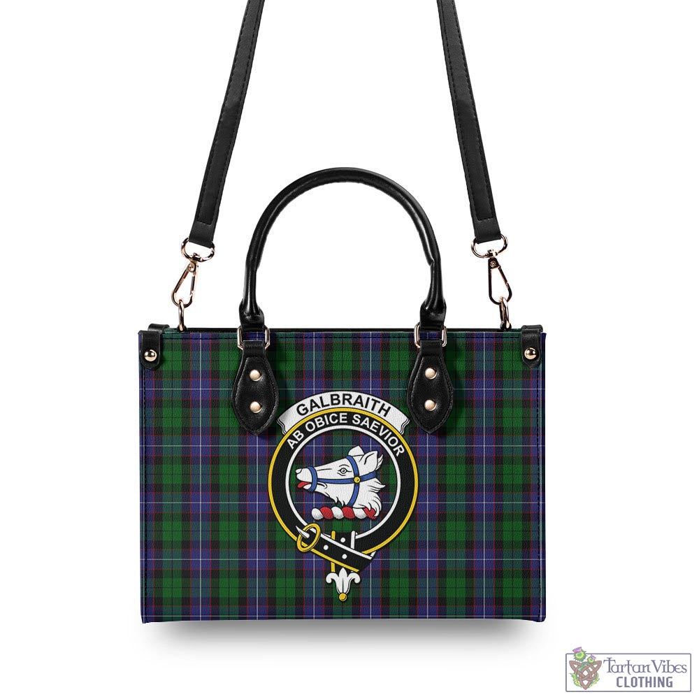 Tartan Vibes Clothing Galbraith Tartan Luxury Leather Handbags with Family Crest