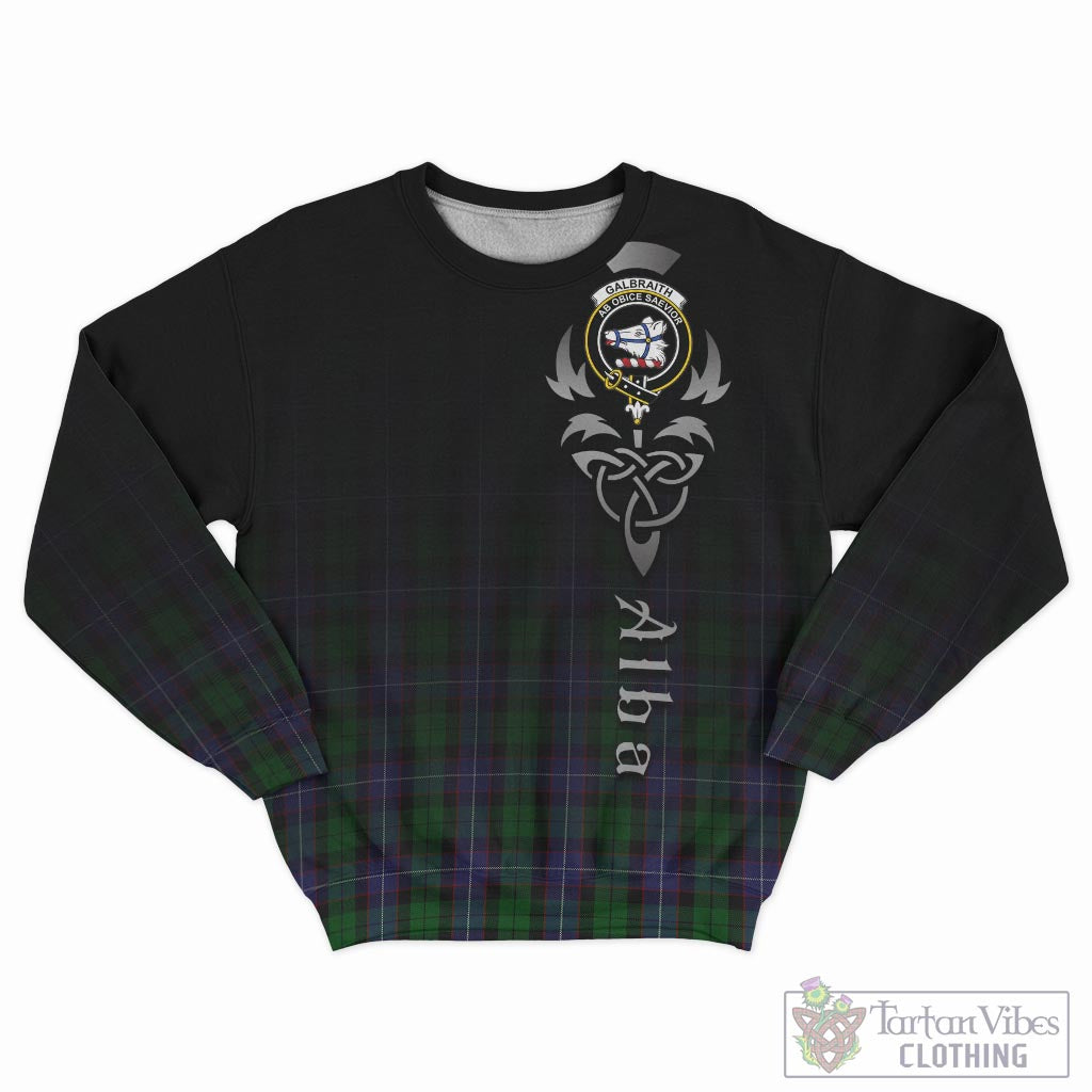 Tartan Vibes Clothing Galbraith Tartan Sweatshirt Featuring Alba Gu Brath Family Crest Celtic Inspired