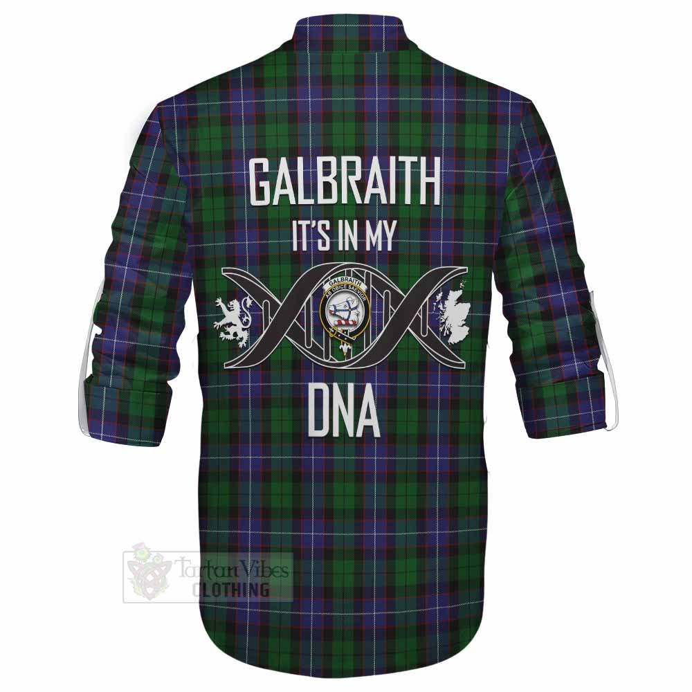 Tartan Vibes Clothing Galbraith Tartan Ghillie Kilt Shirt with Family Crest DNA In Me Style