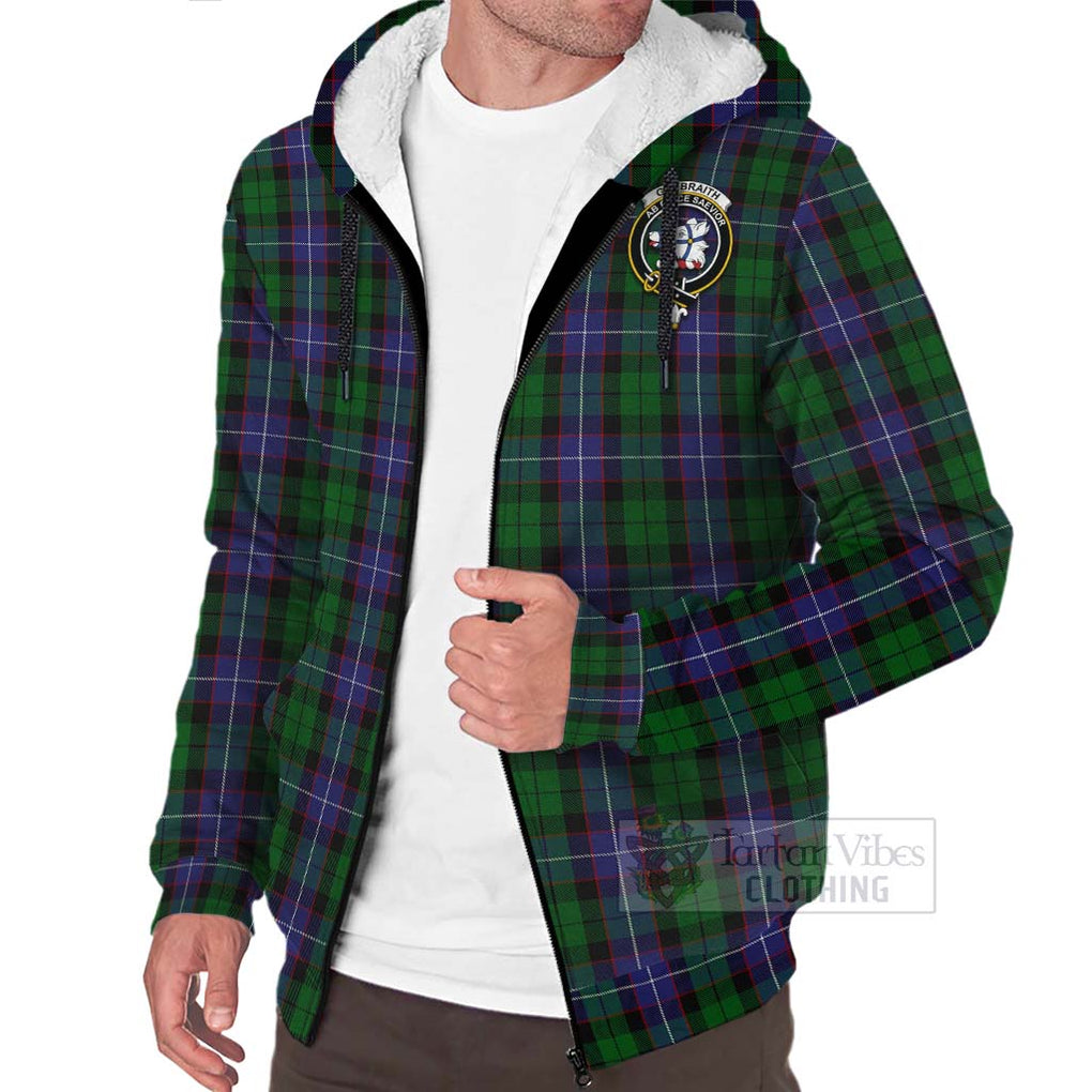 Tartan Vibes Clothing Galbraith Tartan Sherpa Hoodie with Family Crest Celtic Skull Style