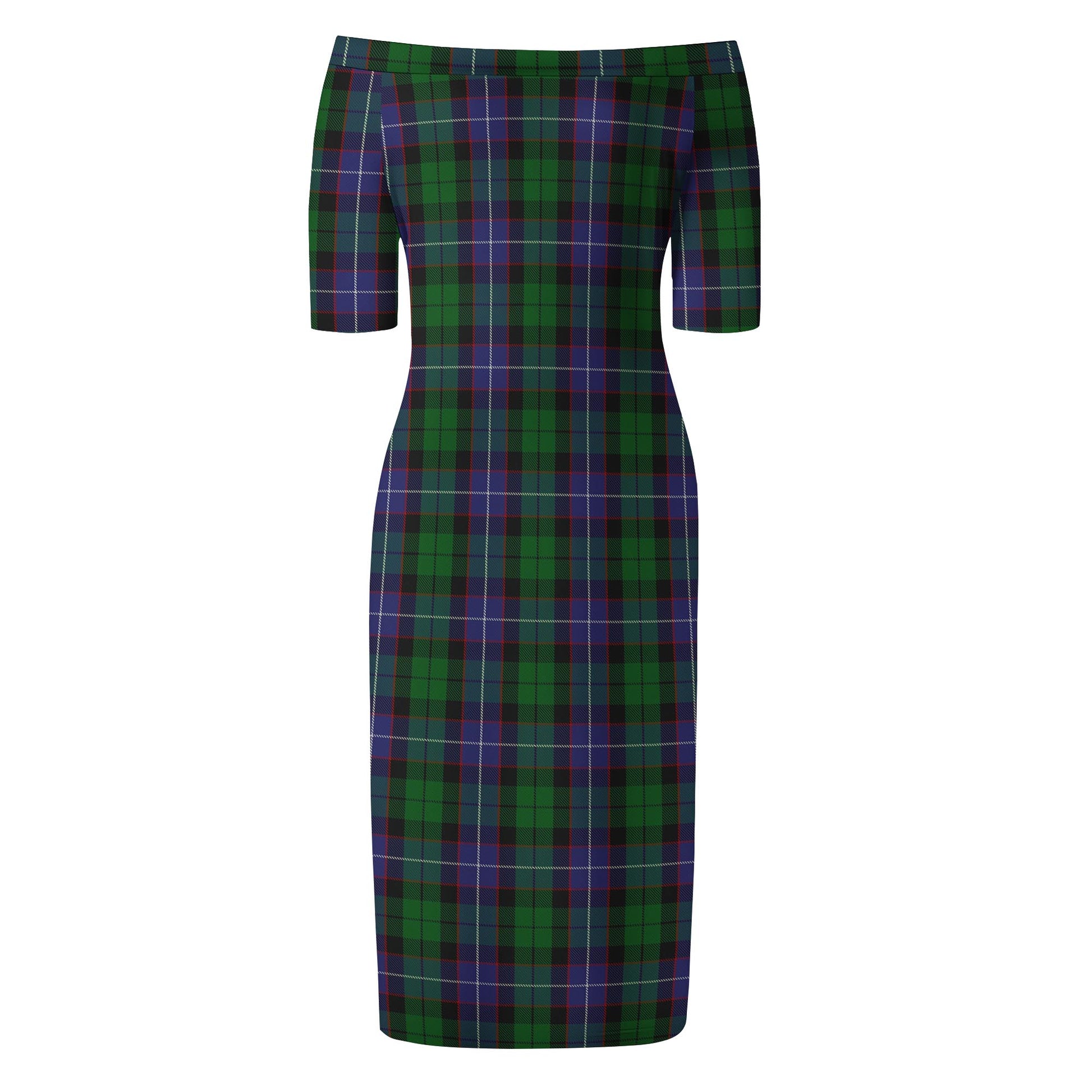 Galbraith Tartan Off Shoulder Lady Dress - Tartanvibesclothing