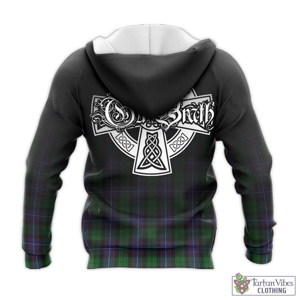 Tartan Vibes Clothing Galbraith Tartan Knitted Hoodie Featuring Alba Gu Brath Family Crest Celtic Inspired