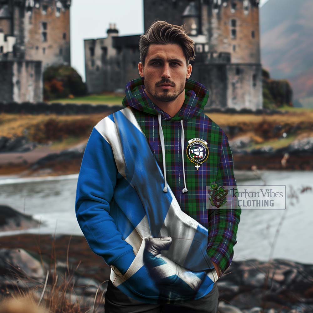 Tartan Vibes Clothing Galbraith Tartan Cotton Hoodie with Family Crest Scotland Patriotic Style
