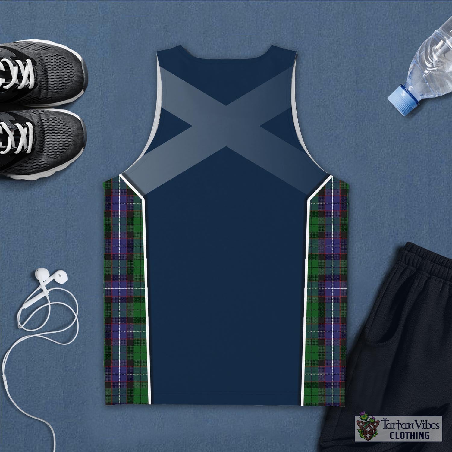 Tartan Vibes Clothing Galbraith Tartan Men's Tanks Top with Family Crest and Scottish Thistle Vibes Sport Style