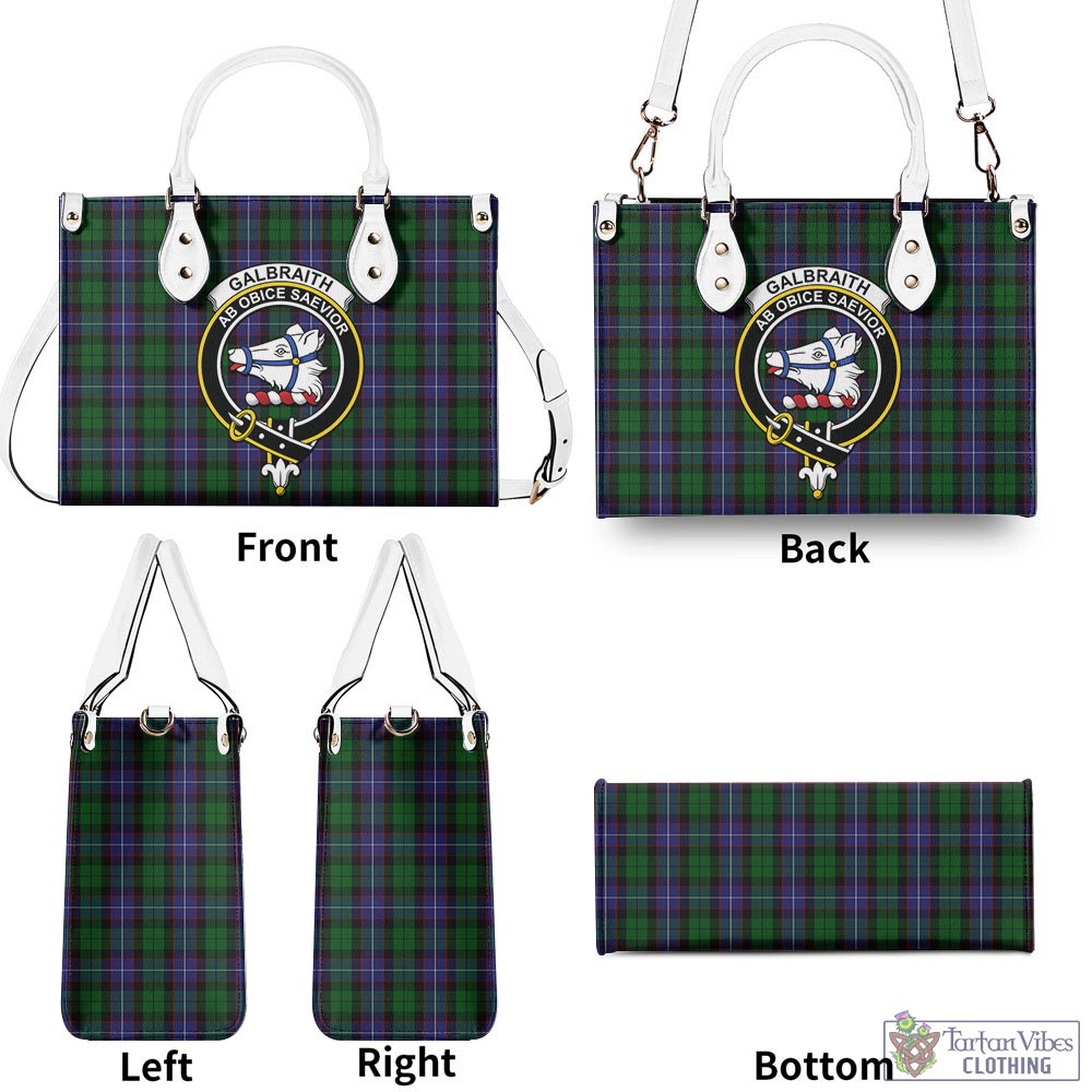 Tartan Vibes Clothing Galbraith Tartan Luxury Leather Handbags with Family Crest