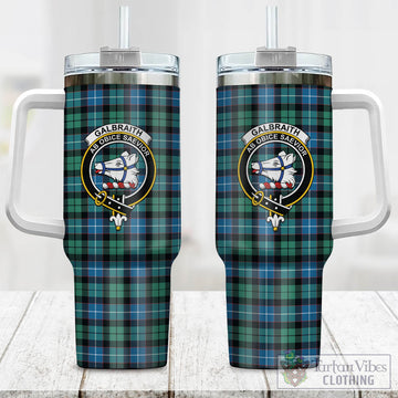 Galbraith Ancient Tartan and Family Crest Tumbler with Handle