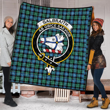 Galbraith Ancient Tartan Quilt with Family Crest