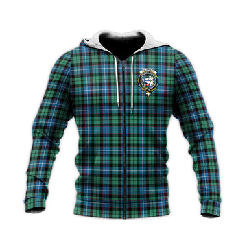 Galbraith Ancient Tartan Knitted Hoodie with Family Crest