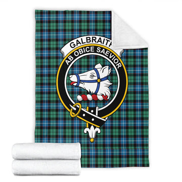 Galbraith Ancient Tartan Blanket with Family Crest