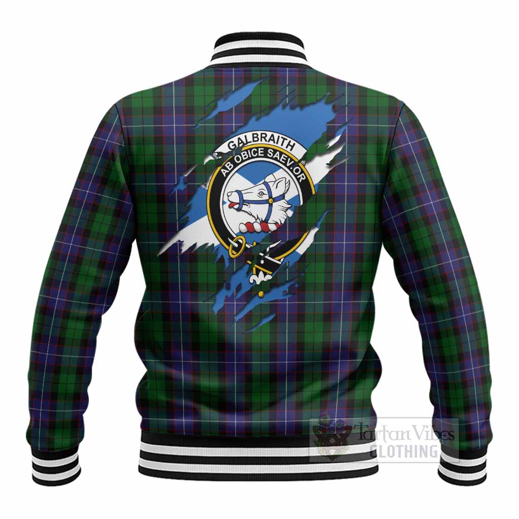 Galbraith Clan Crest In Me Tartan Baseball Jacket Scotland Flag Style