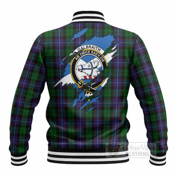 Galbraith Clan Crest In Me Tartan Baseball Jacket Scotland Flag Style