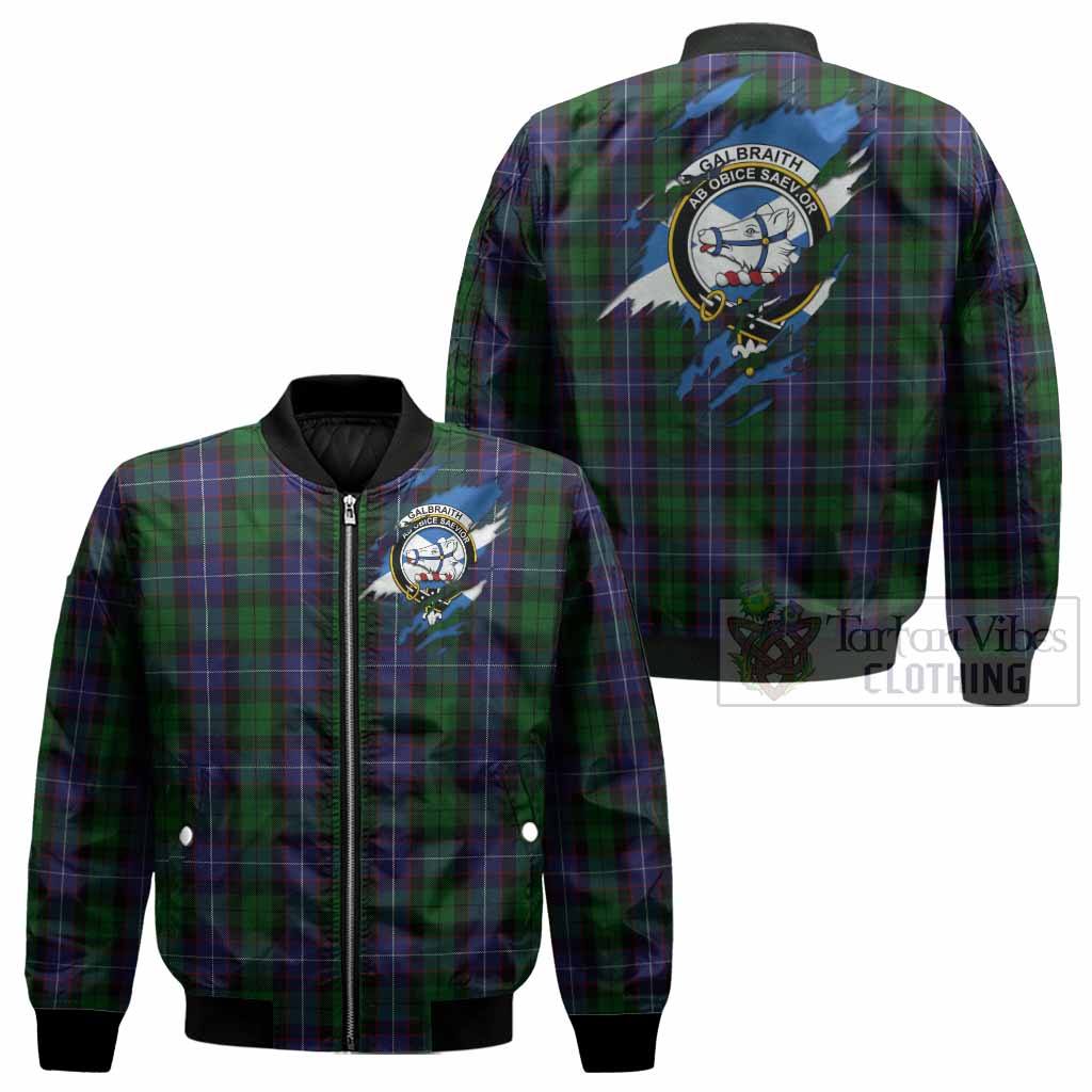 Galbraith Clan Crest In Me Tartan Bomber Jacket Scotland Flag Style