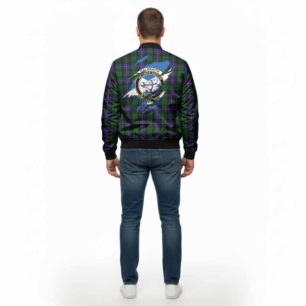 Galbraith Clan Crest In Me Tartan Bomber Jacket Scotland Flag Style