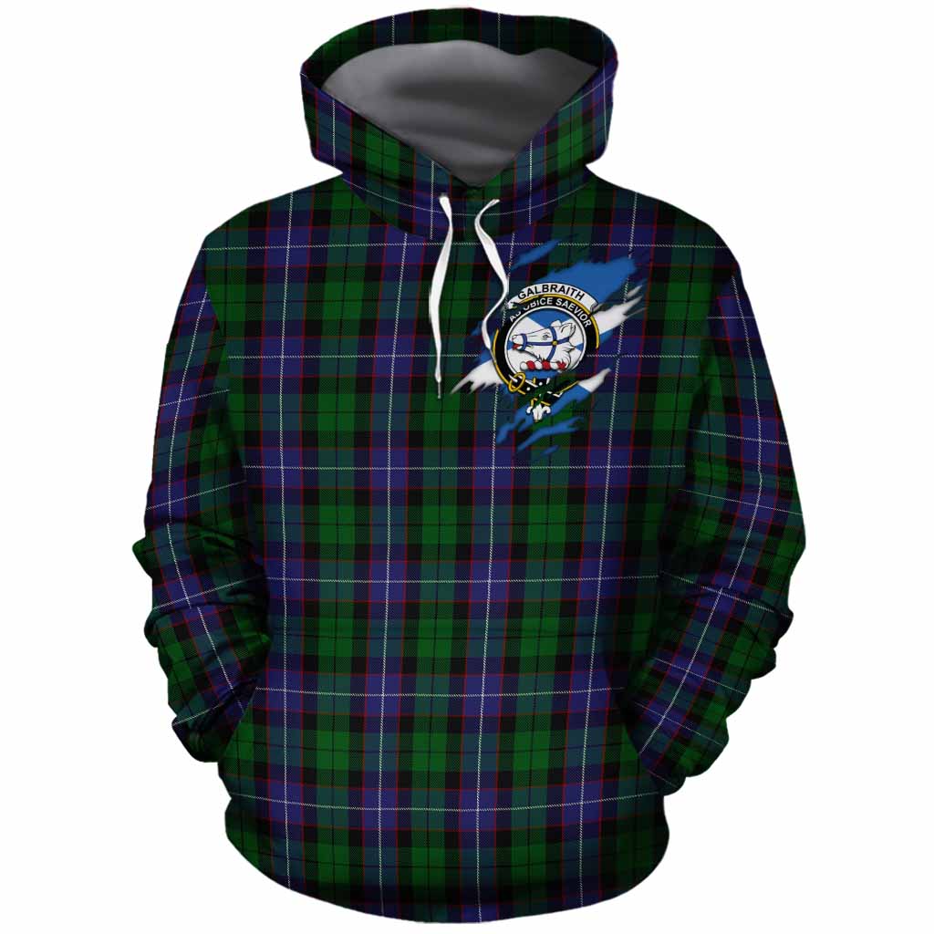 Galbraith Clan Crest In Me Tartan Cotton Hoodie Scotland Flag Style