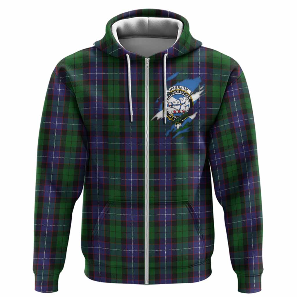 Galbraith Clan Crest In Me Tartan Hoodie Scotland Flag Style