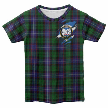 Galbraith Clan Crest In Me Tartan Kid T-shirt Scotland Flag Style