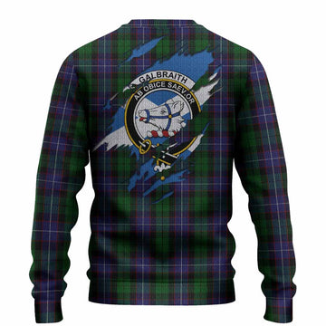 Galbraith Clan Crest In Me Tartan Knitted Sweater Scotland Flag Style