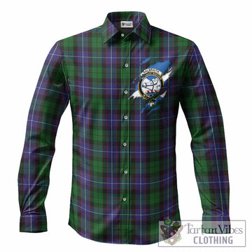 Galbraith Clan Crest In Me Tartan Long Sleeve Button Shirts Scotland Flag Style