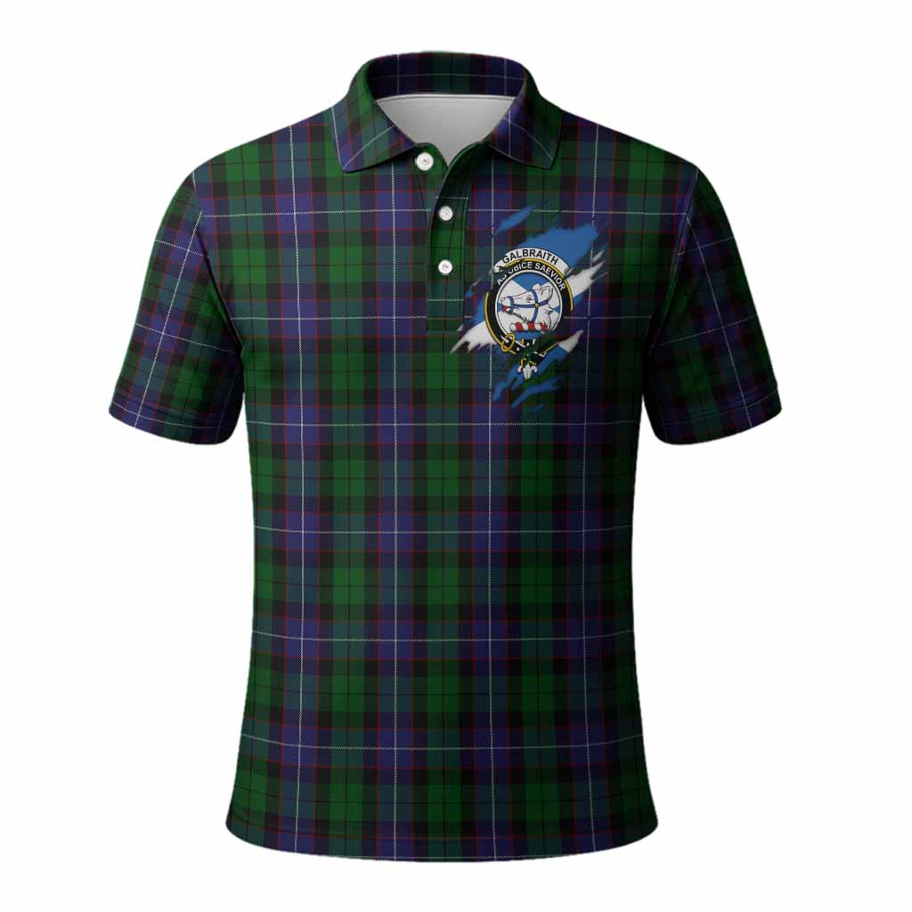 Galbraith Clan Crest In Me Tartan Polo Shirt Scotland Flag Style