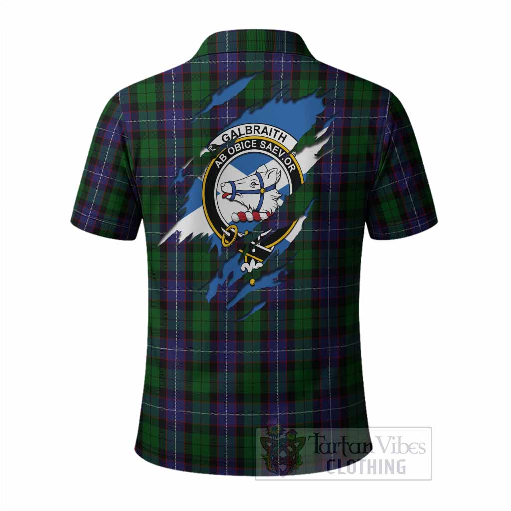Galbraith Clan Crest In Me Tartan Polo Shirt Scotland Flag Style