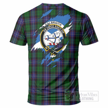 Galbraith Clan Crest In Me Tartan T-Shirt Scotland Flag Style