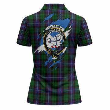 Galbraith Clan Crest In Me Tartan Women Polo Shirt Scotland Flag Style