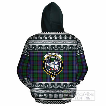 Galbraith Clan Tartan Christmas Cotton Hoodie with Family Crest - Tartan Vibes Clothing