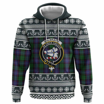Galbraith Clan Tartan Christmas Hoodie with Family Crest