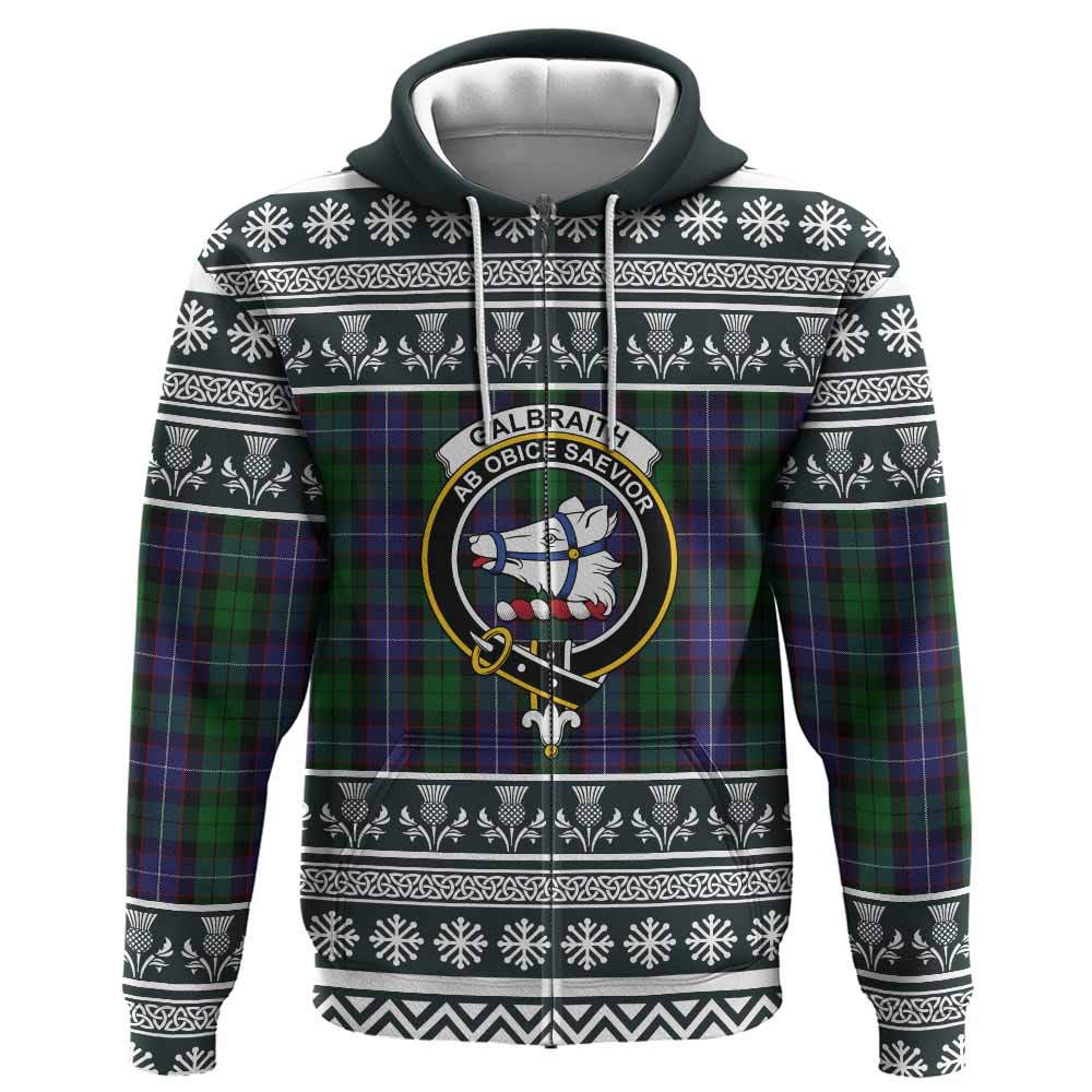 Galbraith Clan Tartan Christmas Hoodie with Family Crest - Tartan Vibes Clothing