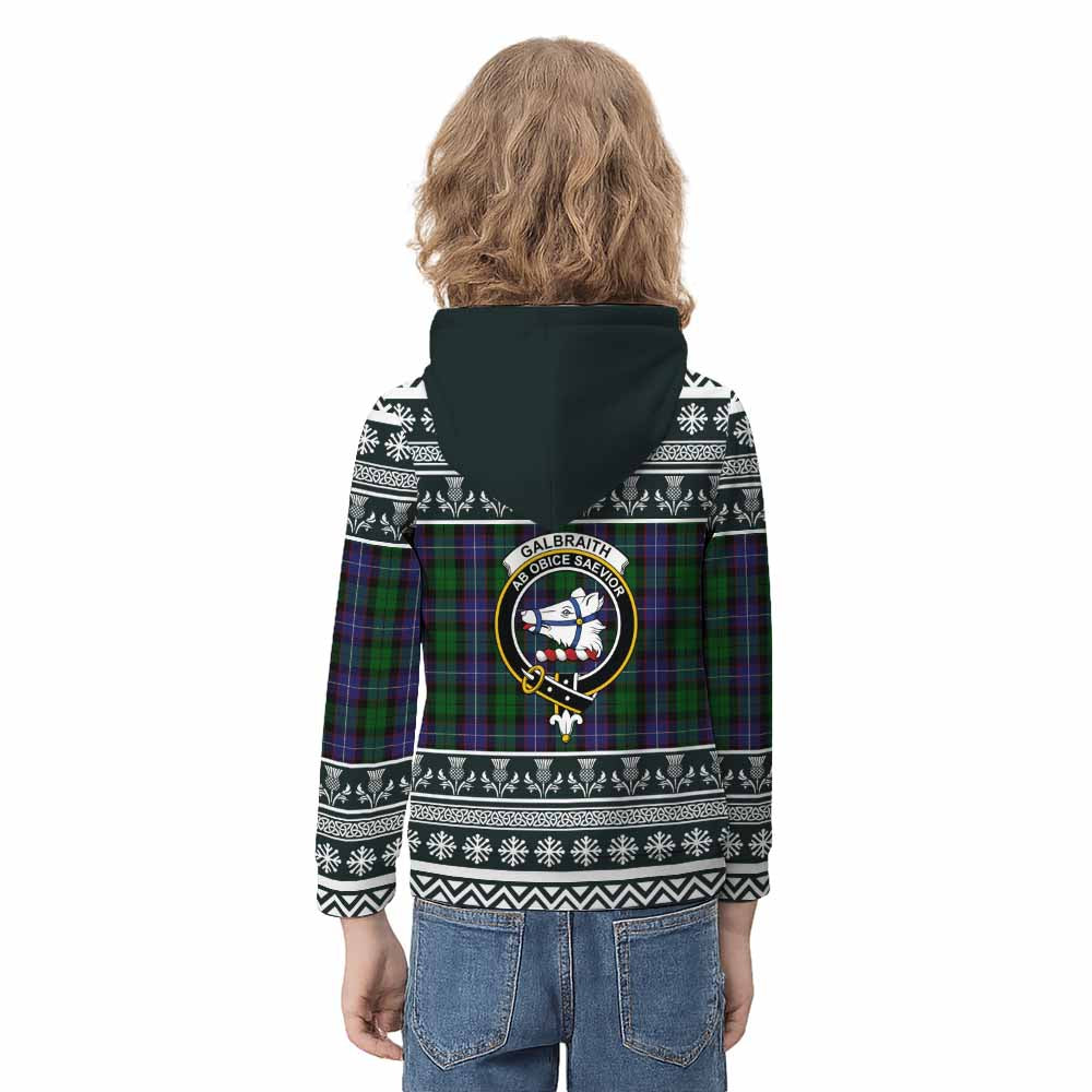 Galbraith Clan Tartan Christmas Kid Hoodie with Family Crest - Tartan Vibes Clothing