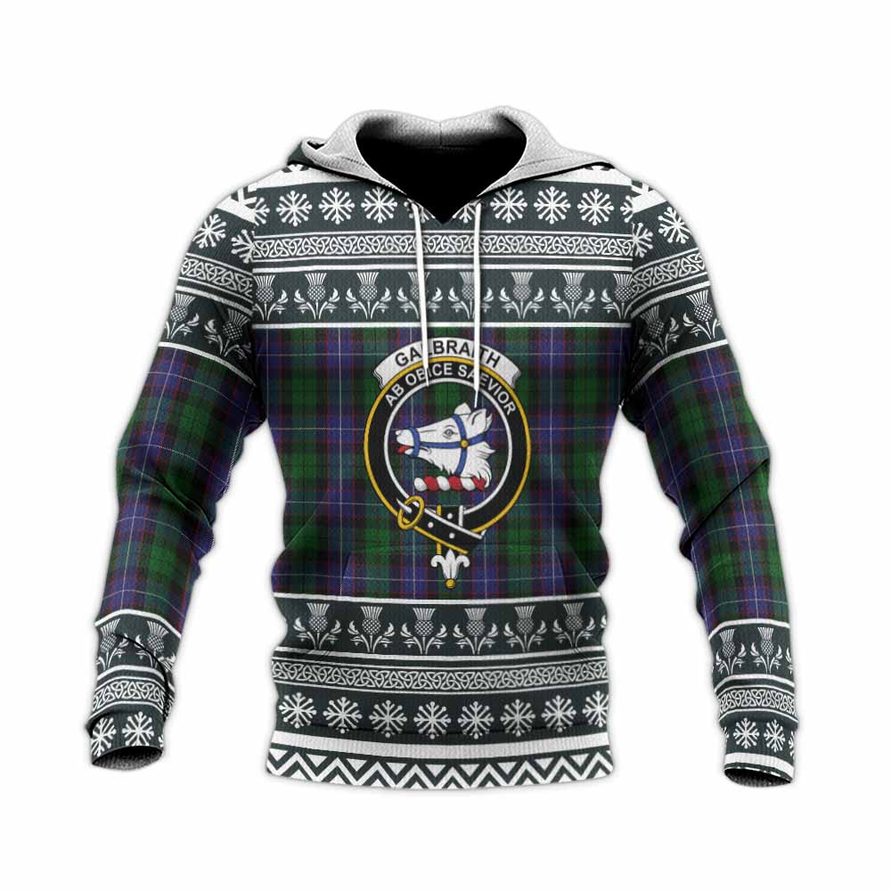 Galbraith Clan Tartan Christmas Knitted Hoodie with Family Crest - Tartan Vibes Clothing