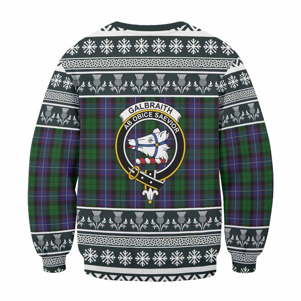 Galbraith Clan Tartan Christmas Sweatshirt with Family Crest - Tartan Vibes Clothing