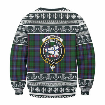 Galbraith Clan Tartan Christmas Sweatshirt with Family Crest