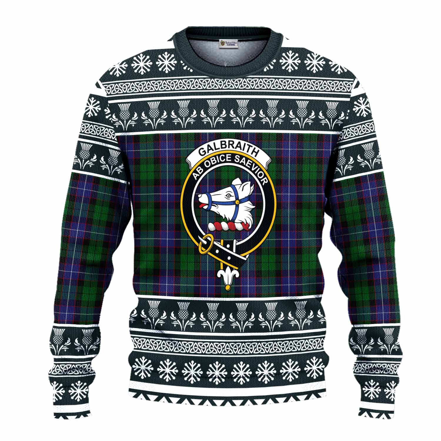 Galbraith Clan Tartan Christmas Ugly Sweater with Family Crest - Tartan Vibes Clothing