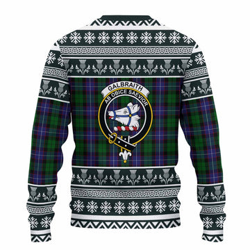Galbraith Clan Tartan Christmas Ugly Sweater with Family Crest
