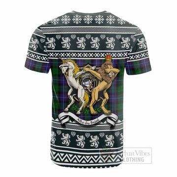 Galbraith Clan Tartan Crest Christmas Cotton T-shirt Coat of Arms Funny Style