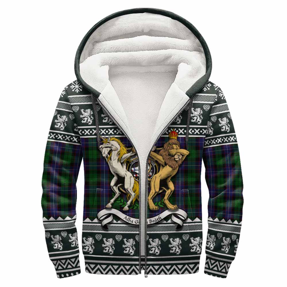 Galbraith Clan Tartan Crest Christmas Fleece Hoodie Coat of Arms Funny Style - Tartan Vibes Clothing